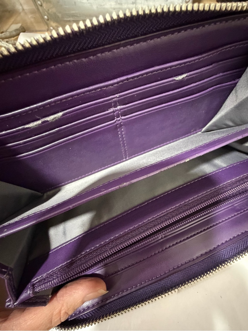 Coach Vintage Deep Purple Soho Zip Around Wallet - Picture 9 of 13